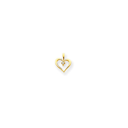 14K Diamant-Herzanhänger