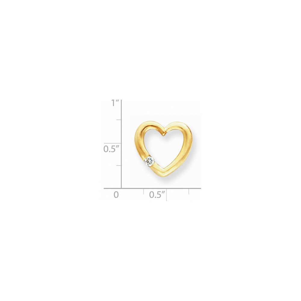 14K Gelbgold Diamant-Herzanhänger