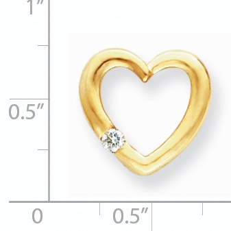 14K Diamant-Herz-Anhänger, VS