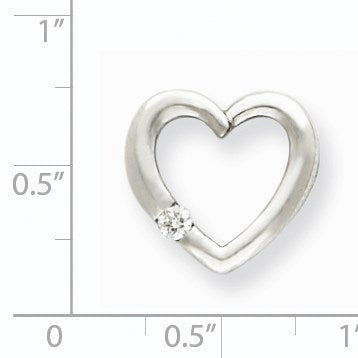14K Herzanhänger mit AAA-Diamant