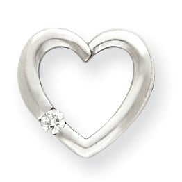 14K Herzanhänger mit AAA-Diamant
