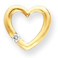 14K Gelbgold Diamant-Herzanhänger