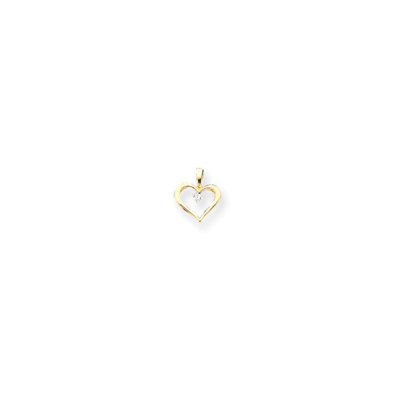 14K Herzanhänger mit Diamant