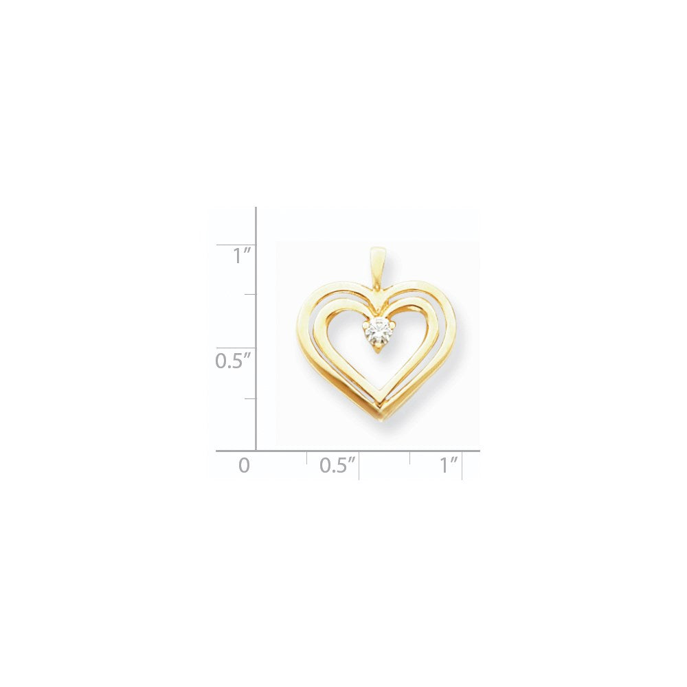 14K Diamant-Herz-Anhänger VS