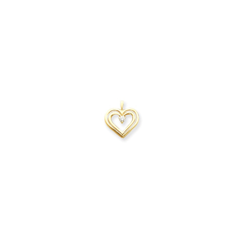 14K Gelbgold Diamant-Herz-Anhänger