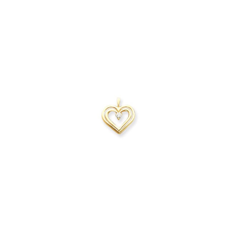 14K Gelbgold Diamant-Herz-Anhänger