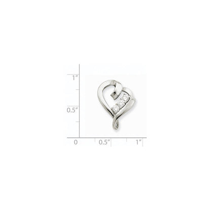 14K Weißgold Anhänger mit Diamant in Herzform