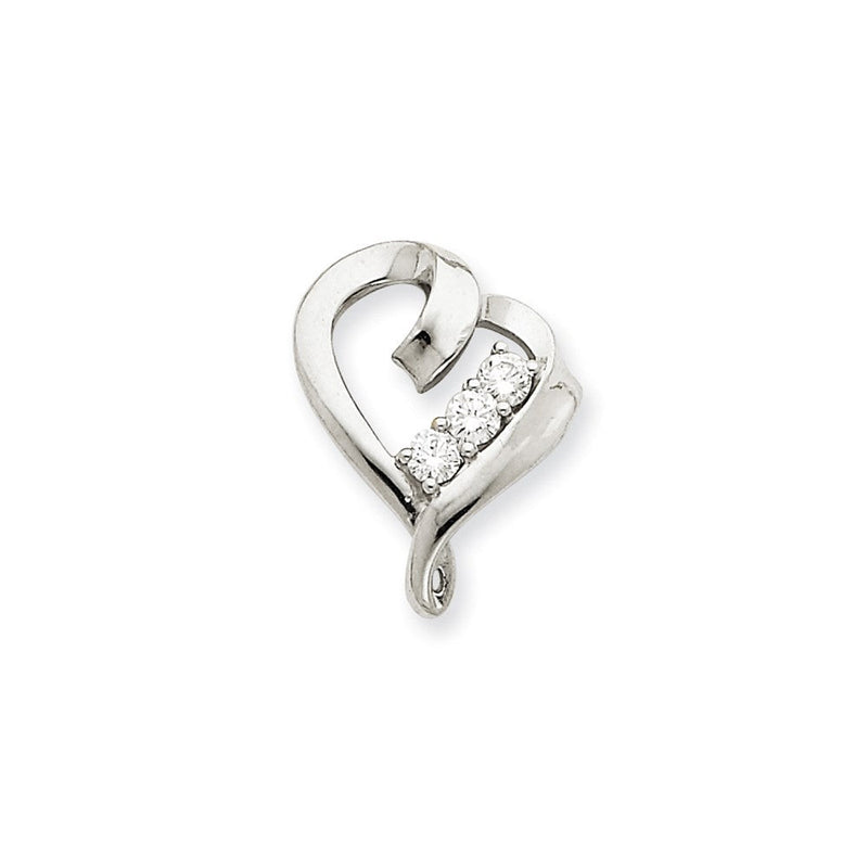Herzanhänger mit Diamant aus 14K Weißgold