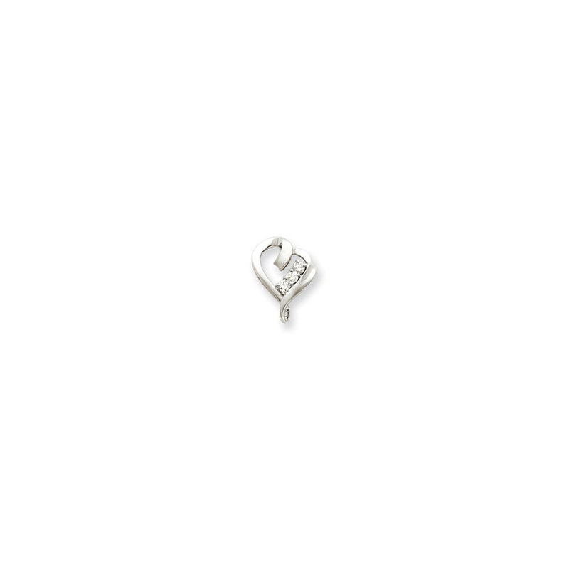 14K Weißgold AA Diamant-Herzanhänger