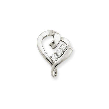 14K Weißgold Anhänger mit Diamant in Herzform