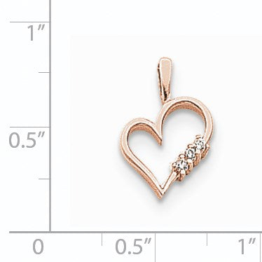 14K Roségold Diamant-Herzanhänger VS