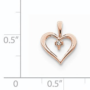 14K Roségold Diamant-Herzanhänger VS