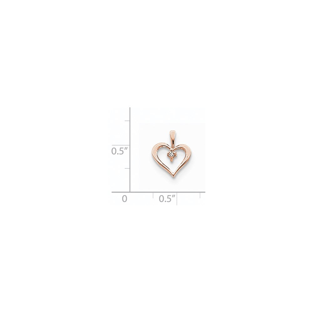 14K Roségold Diamant-Herzanhänger
