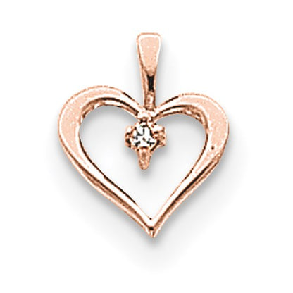14K Roségold AAA-Diamant-Herzanhänger