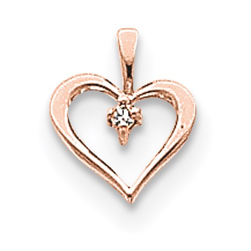 14K Roségold Diamant-Herzanhänger AA