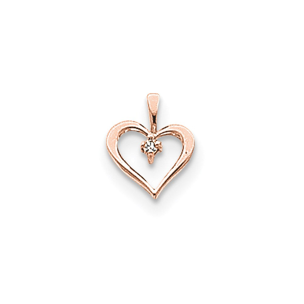 14K Roségold Diamant-Herzanhänger