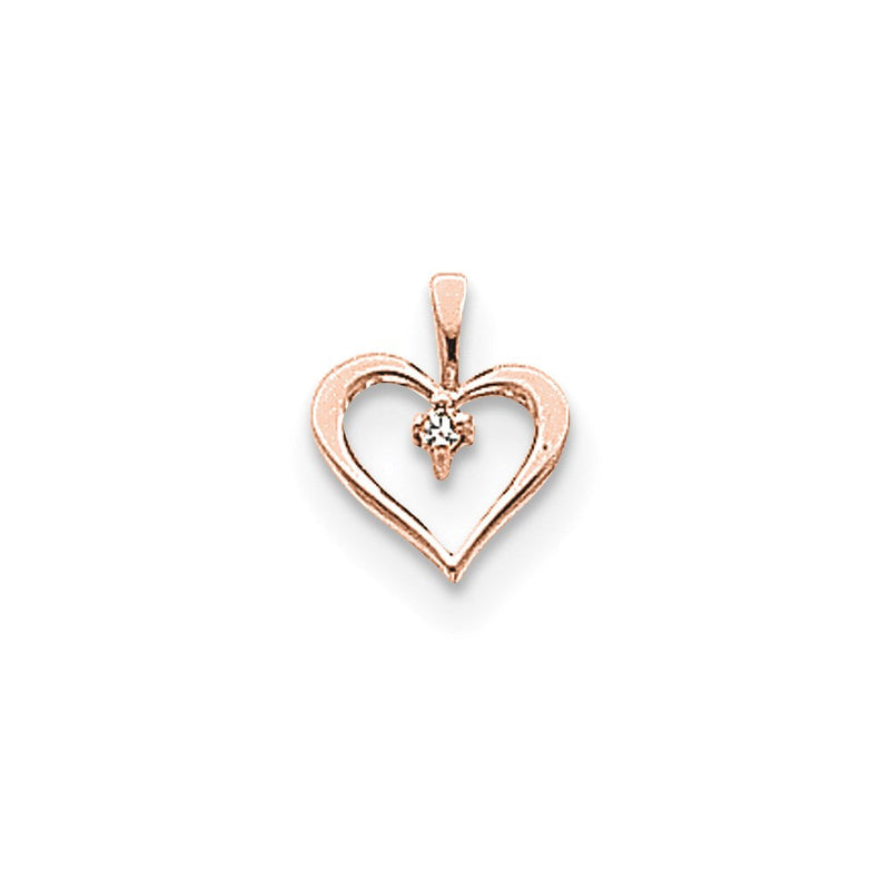 14K Roségold Diamant-Herzanhänger