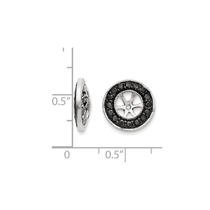 14K Weißgold Diamant-Ohrring-Jackets, schwarz
