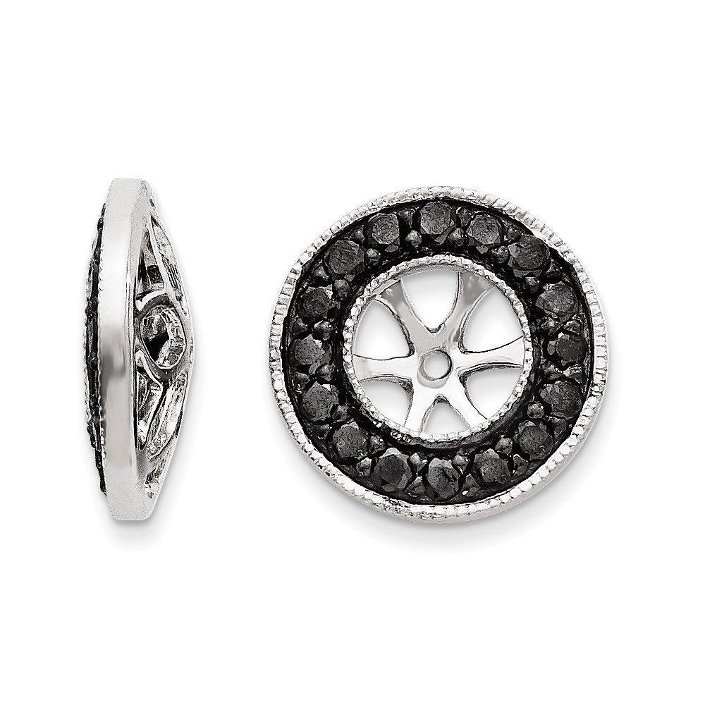 14K Weißgold Diamant-Ohrring-Jackets, schwarz
