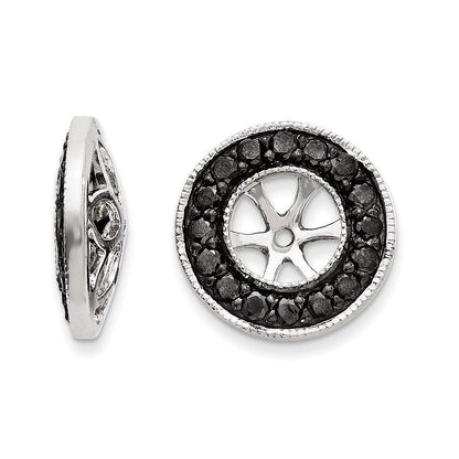 14K Weißgold Diamant-Ohrring-Jackets, schwarz