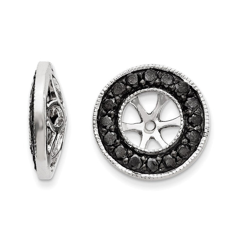 14K Weißgold Diamant-Ohrring-Jackets, schwarz