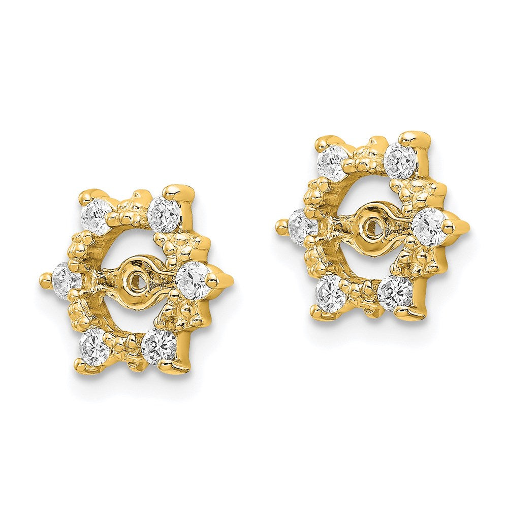 14K Gelbgold Diamant-Ohrring-Jacket, 0,24 ct