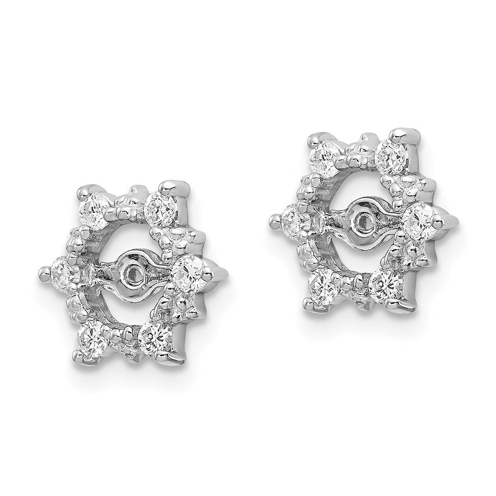 14K Weißgold AAA-Diamant-Ohrstecker-Verlängerung