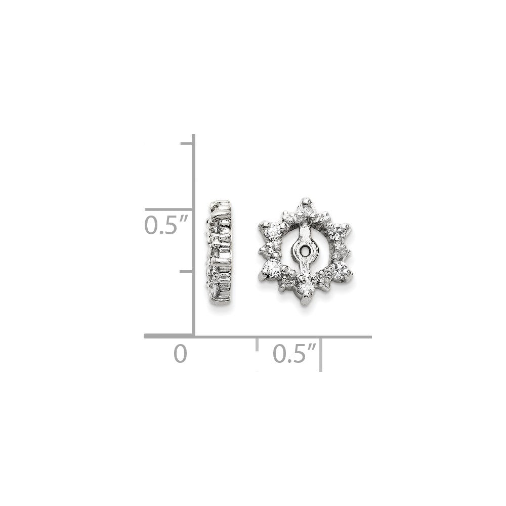14K Weißgold AAA-Diamant-Ohrstecker-Verlängerung