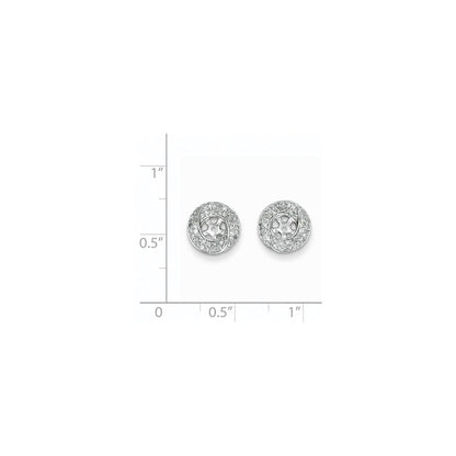 14K Weißgold Diamant-Ohrring-Jacket, rund