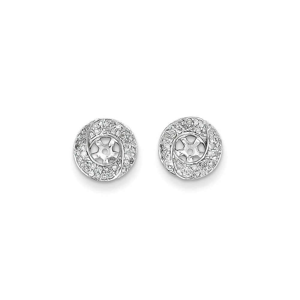 14K Weißgold Diamant-Ohrring-Jacket, rund