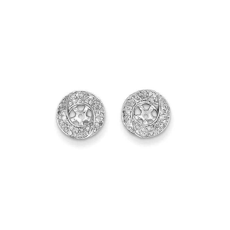 14K Weißgold Diamant-Ohrring-Jacket, rund