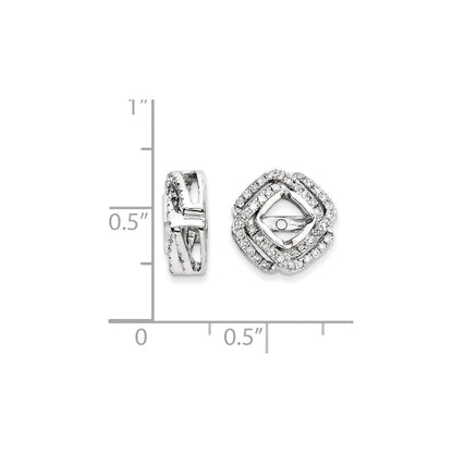 14K Weißgold Diamant-Ohrring-Jacket, quadratisch