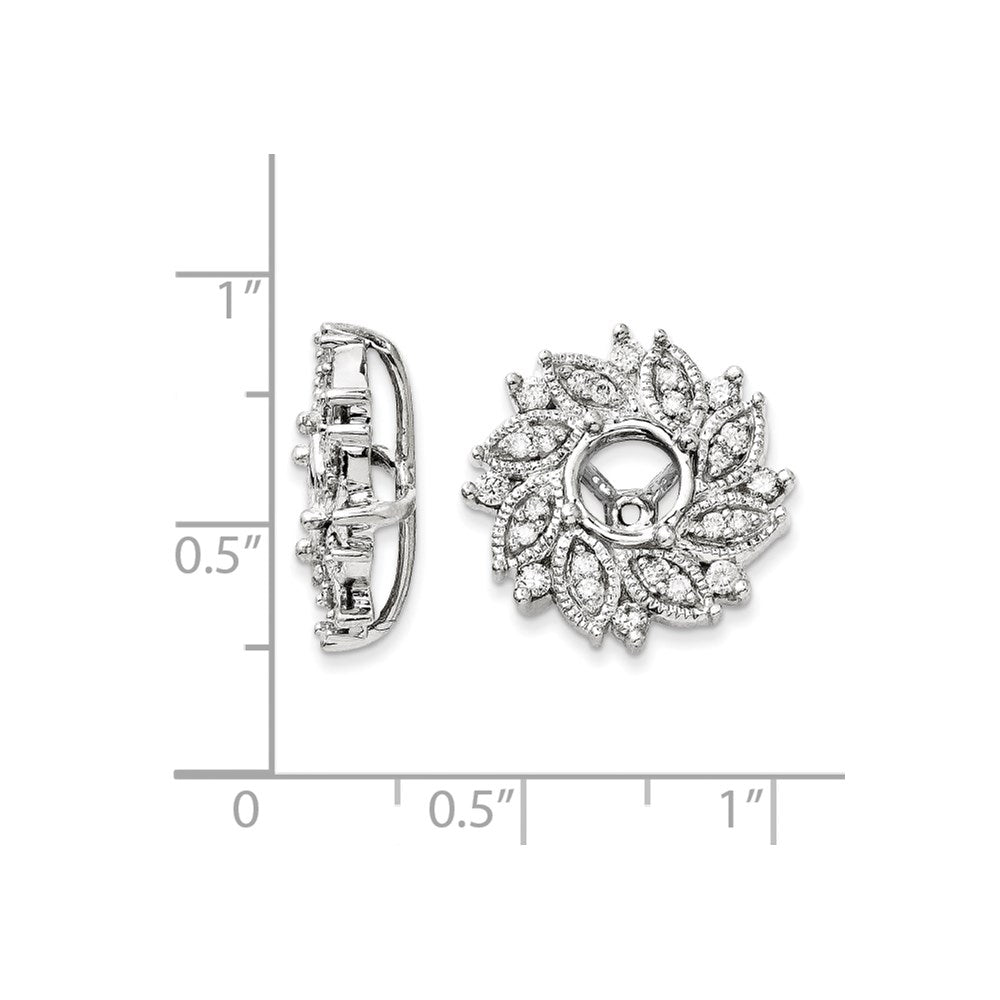 14K Weißgold Diamant-Ohrring-Jacket in Blumenform