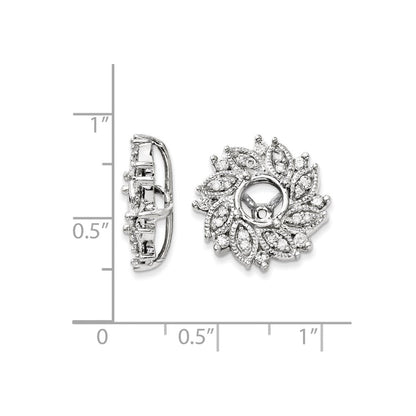 14K Weißgold Diamant-Ohrring-Jacket in Blumenform