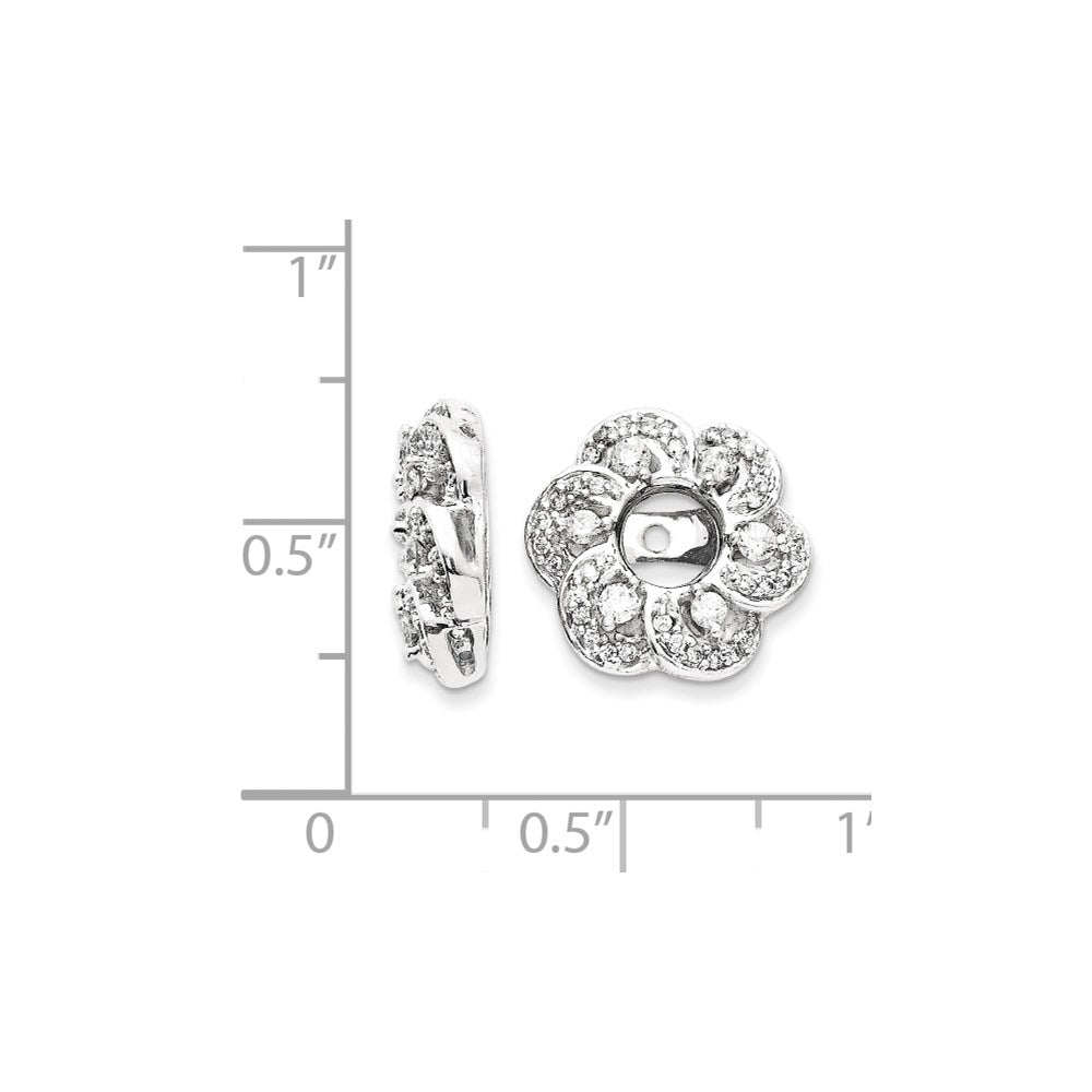 14K Weißgold Diamant-Ohrring-Jacket in Blumenform