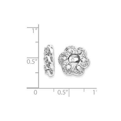 14K Weißgold Diamant-Ohrring-Jacket in Blumenform
