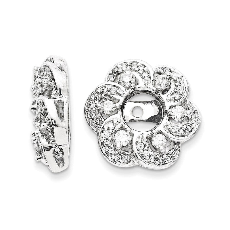 14K Weißgold Diamant-Ohrring-Jacket in Blumenform