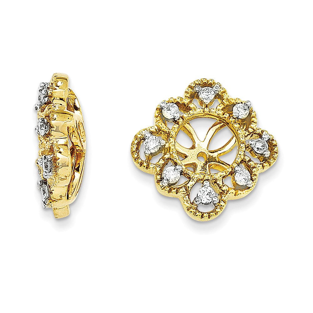 14K Gelbgold Diamant-Ohrring-Aufsteckelement
