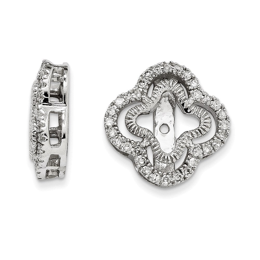 14K Weißgold Diamant-Jacket-Ohrringe