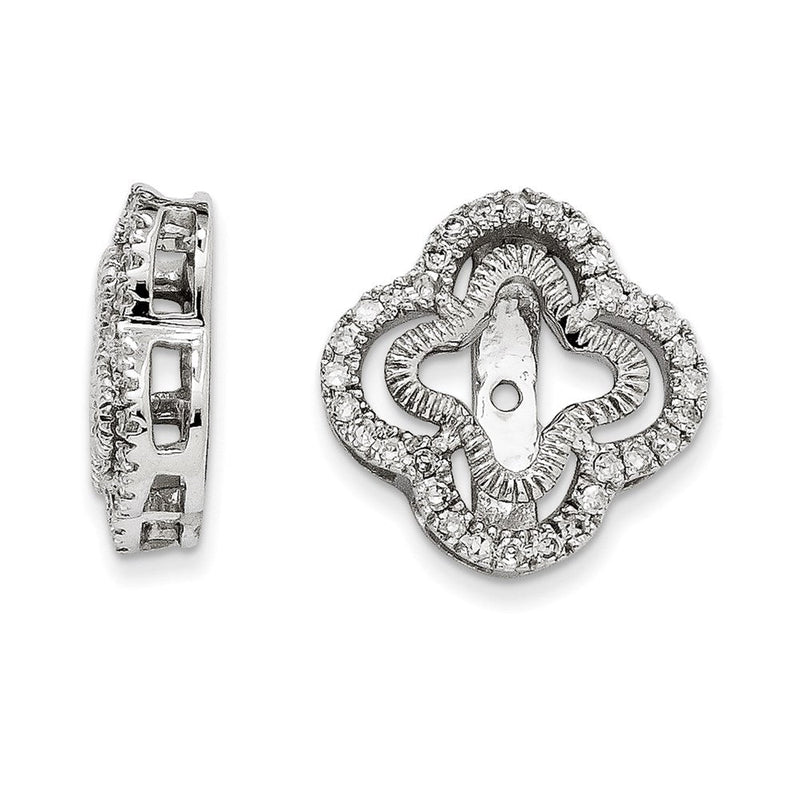 14K Weißgold Diamant-Jacket-Ohrring