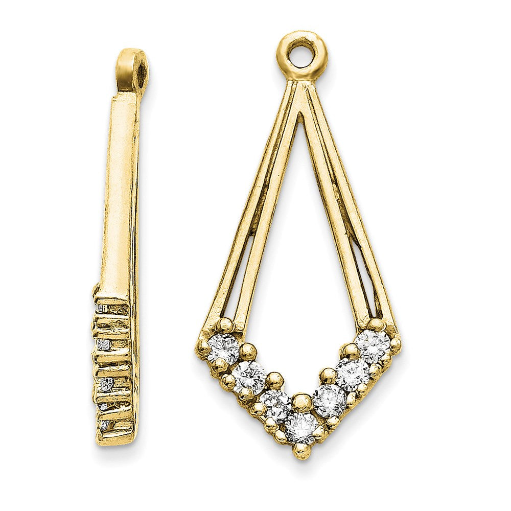 14K Gelbgold Diamant-Ohrring-Jacket 0,28 ct