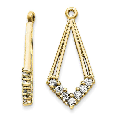 14K Gelbgold Diamant-Ohrring-Jacket 0,28 ct
