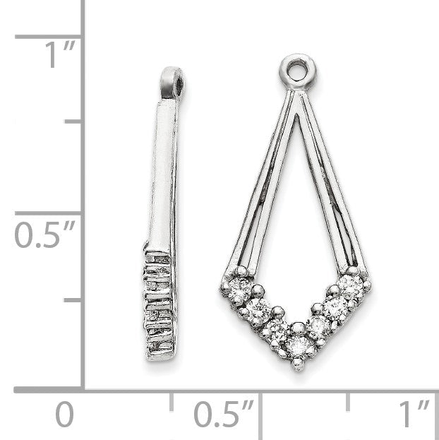 14K Weißgold AAA Diamant-Ohrring-Anhänger (Jacket)