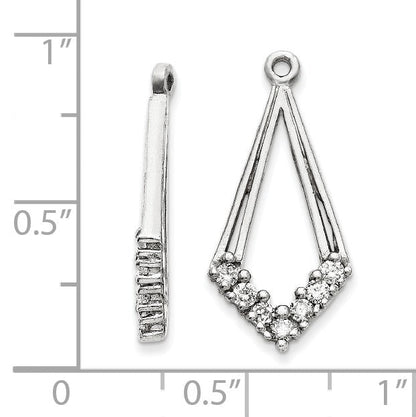 14K Weißgold AAA Diamant-Ohrring-Anhänger (Jacket)