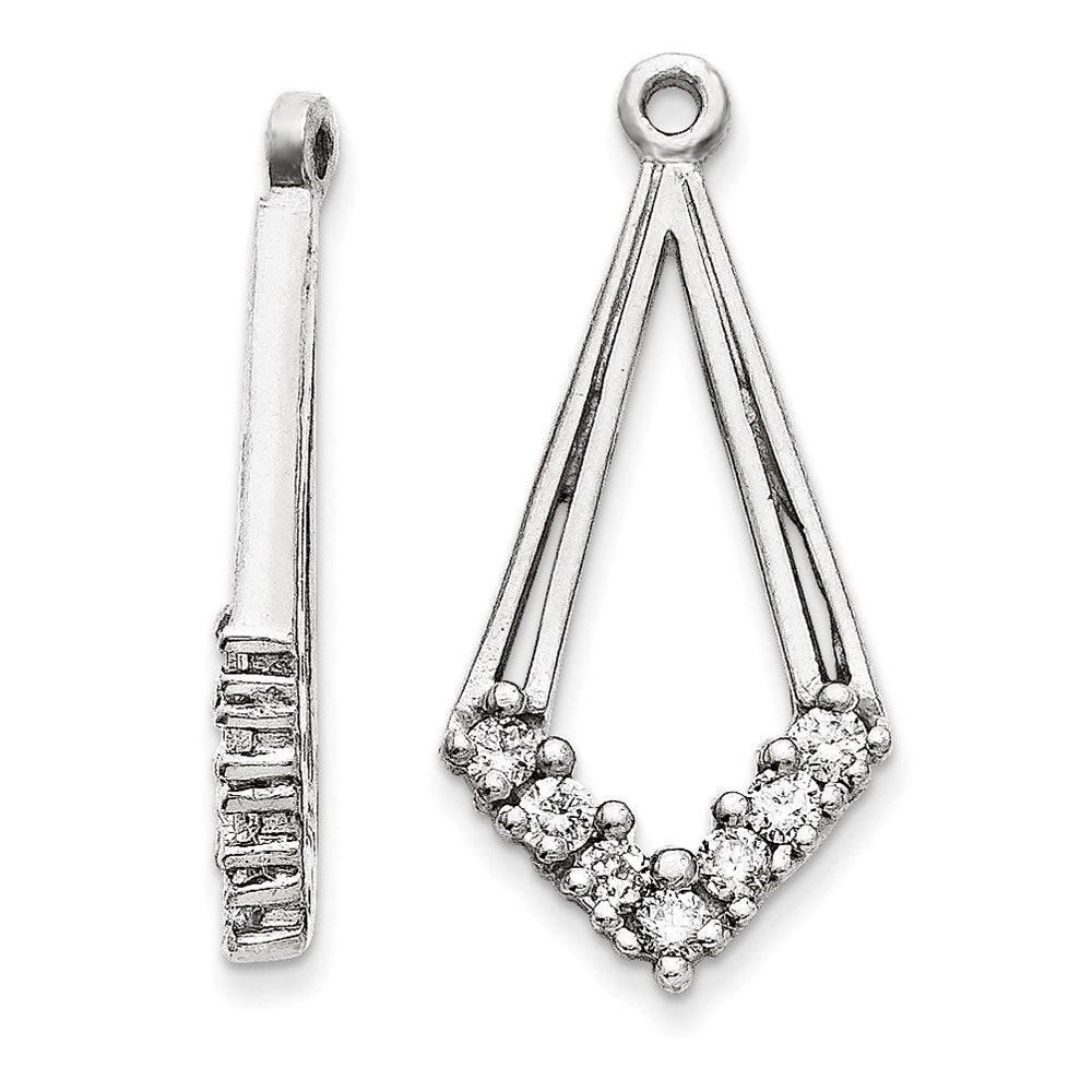 14K Weißgold Diamant-Ohrring-Jackets AA-Qualität
