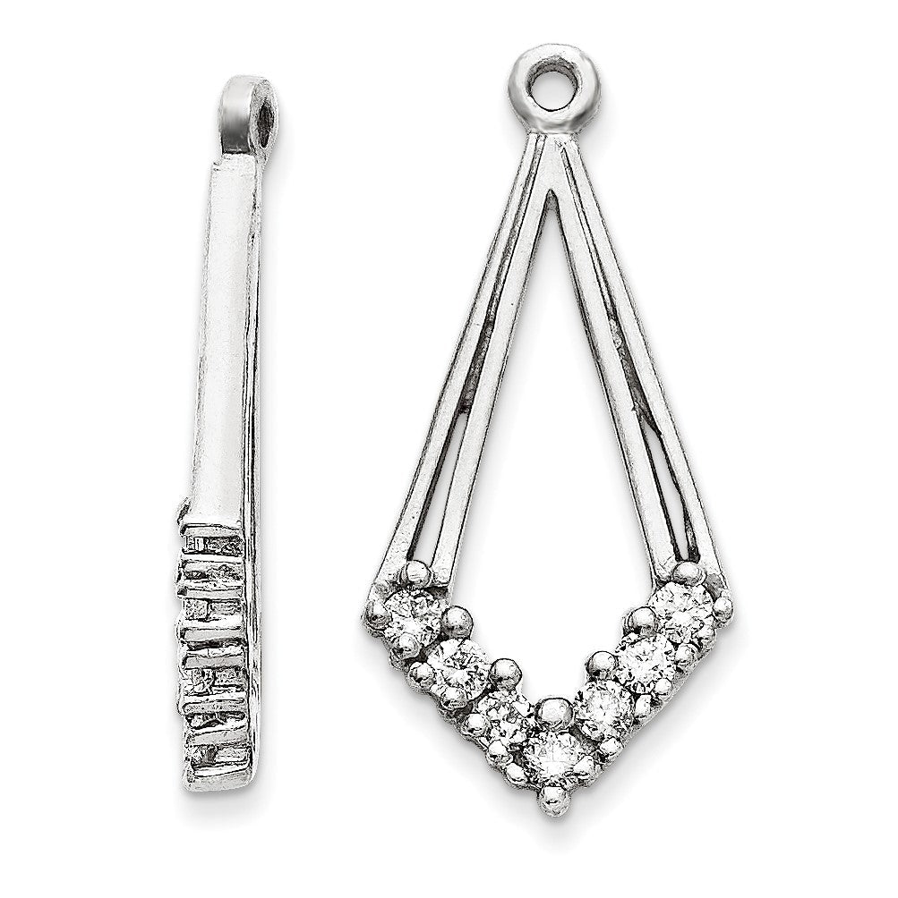 14K Weißgold AAA Diamant-Ohrring-Anhänger (Jacket)