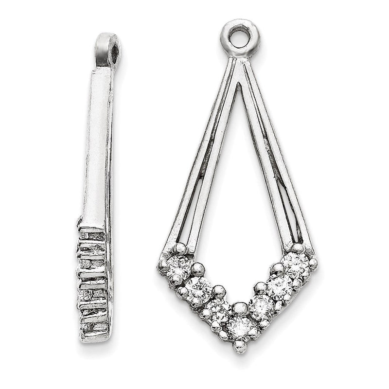 14K Weißgold AAA Diamant-Ohrring-Anhänger (Jacket)