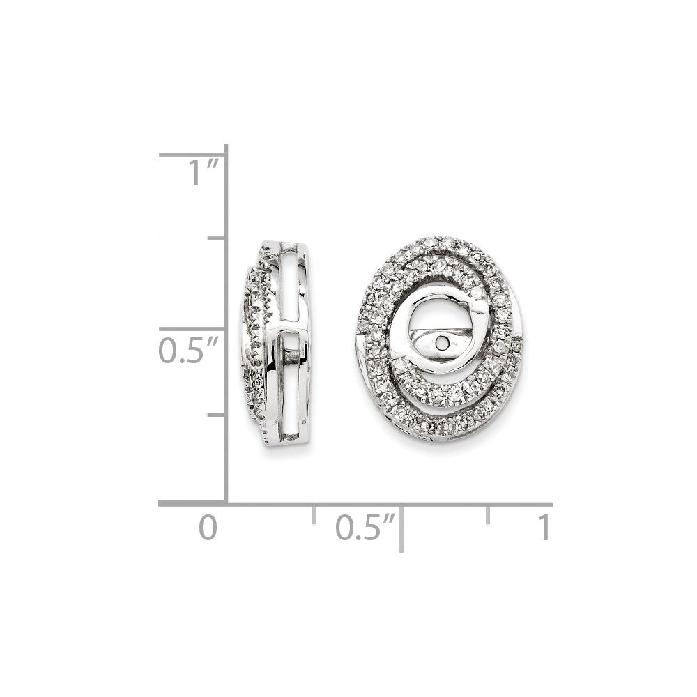 14K Weißgold Diamant-Ohrringe mit Jacket