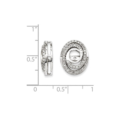 14K Weißgold Diamant-Ohrringe mit Jacket