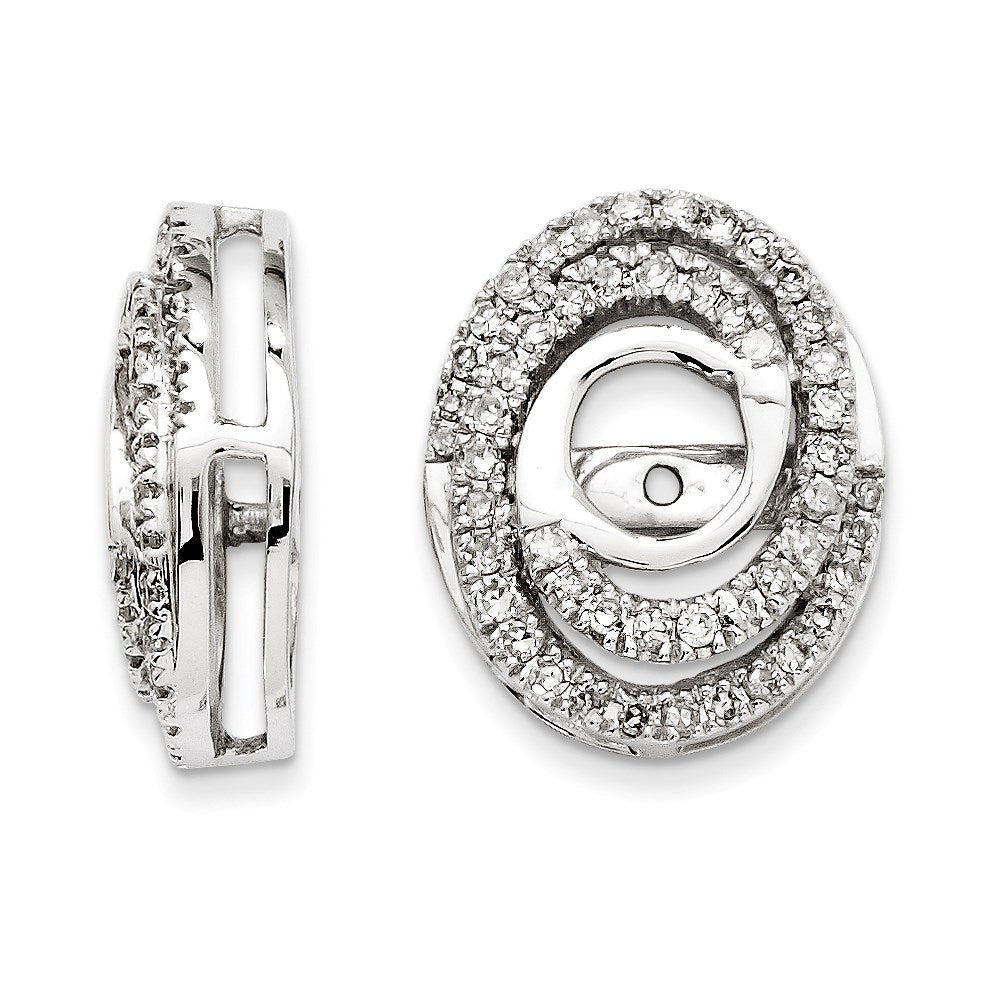14K Weißgold Diamant-Ohrringe mit Jacket